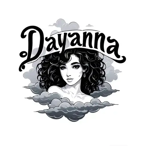 Name Dayanna With Clouds In The Middle