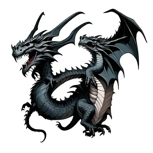 Dragons With Chest Skulls