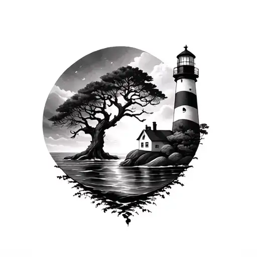 Tree Of Life And Lighthouse