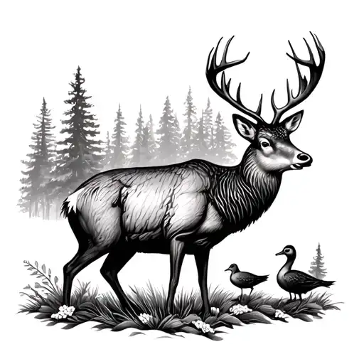 Deer Turkey Duck Elk Forest