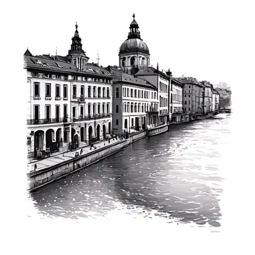 Belgrade Buildings With River Flowing