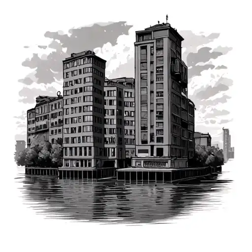 New Belgrade Buildings With River Flowing