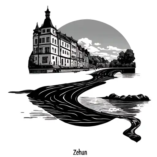 Symbol Of Zemun With River Flowing