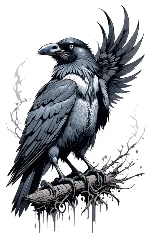 Bio Mechanical Raven Standing