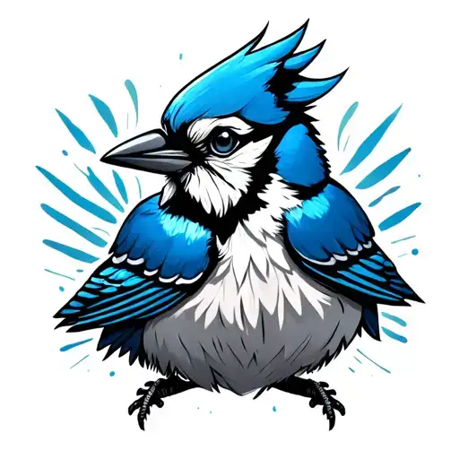 Emo Blue Jay Bird