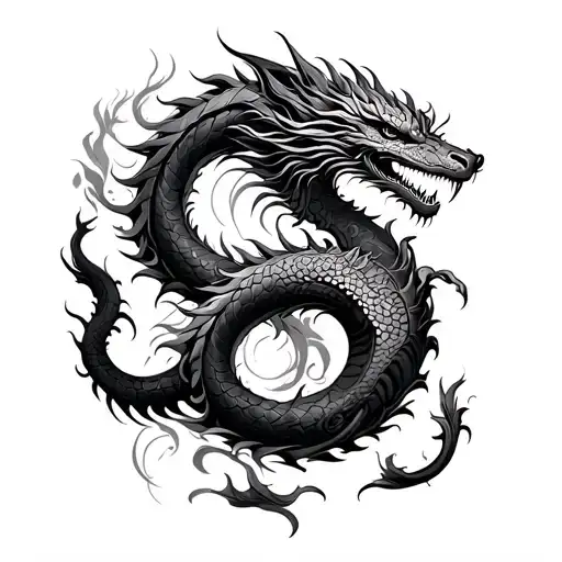 Taniwha And Dragon Entwined