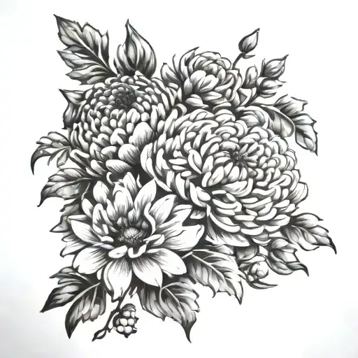 Marigold Flower And Chrysanthemum Bouquet