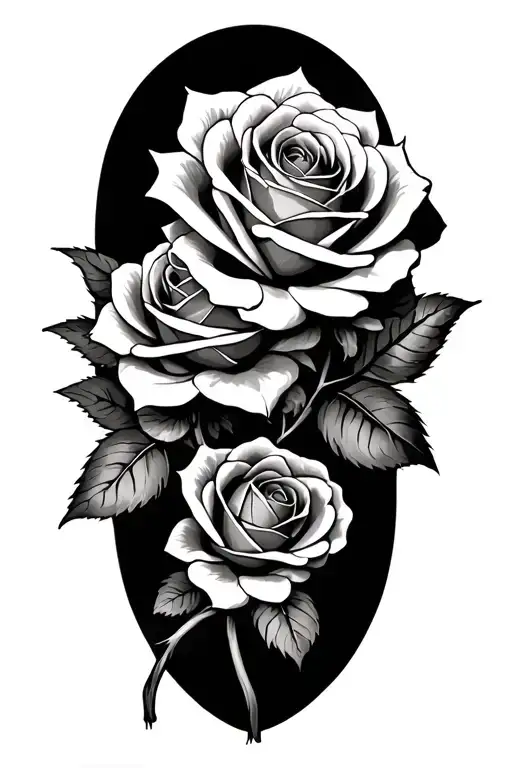 Virgin Marry Roses Intertwined