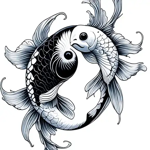 Ying And Yang Koi Fish