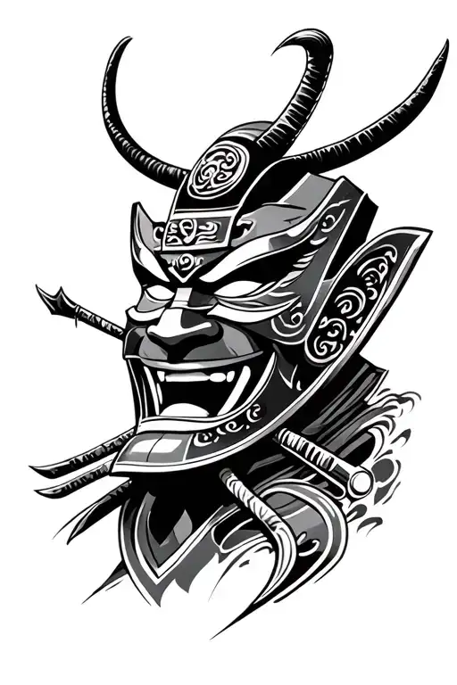 Samurai Mask With Background