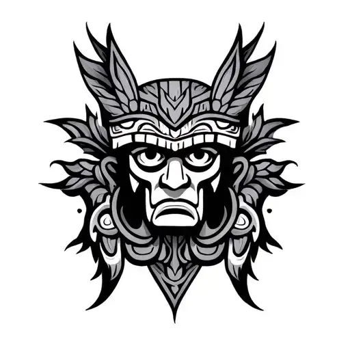 Totem Pole Sleeve Tattoo Design