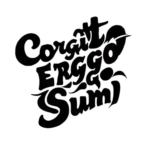 Corgito Ergo Sum Greek Lettering