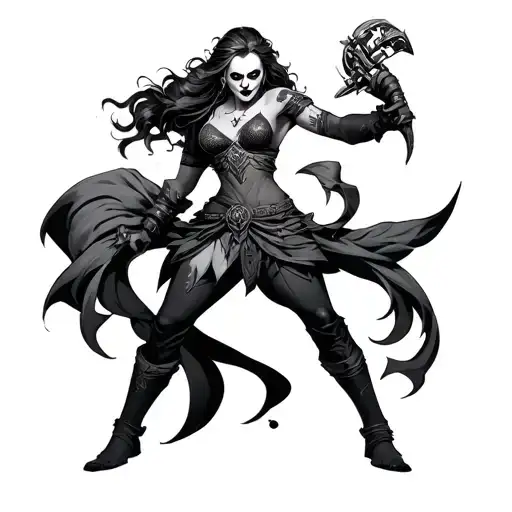 Norse Female Jokester Character Wielding