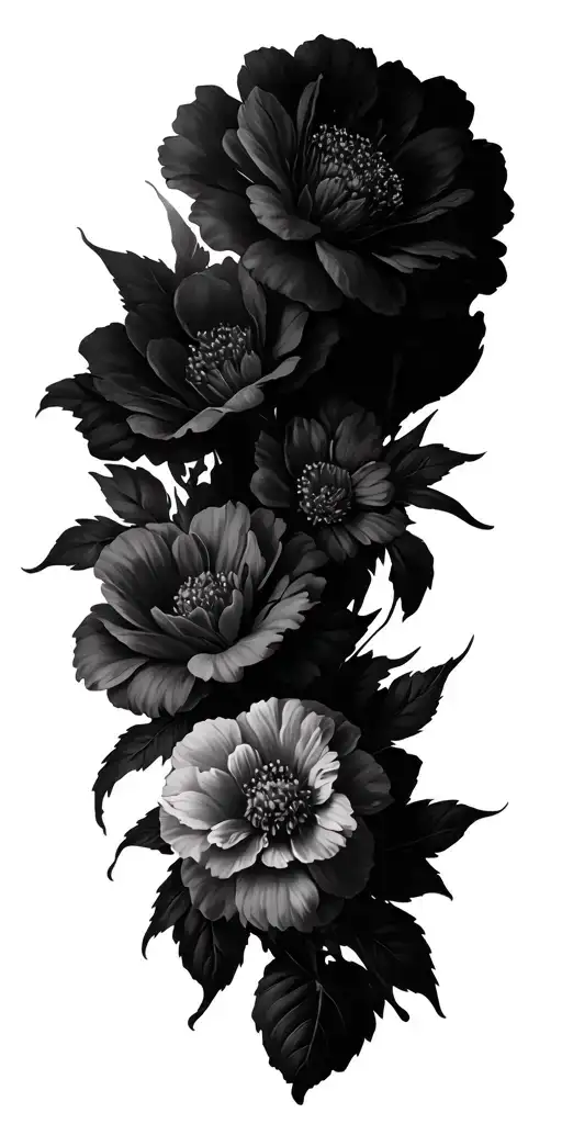 Flower Line Work Full Sleeve