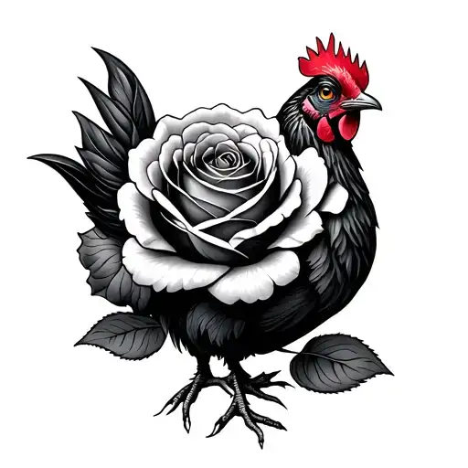 Chicken Rose Blooming