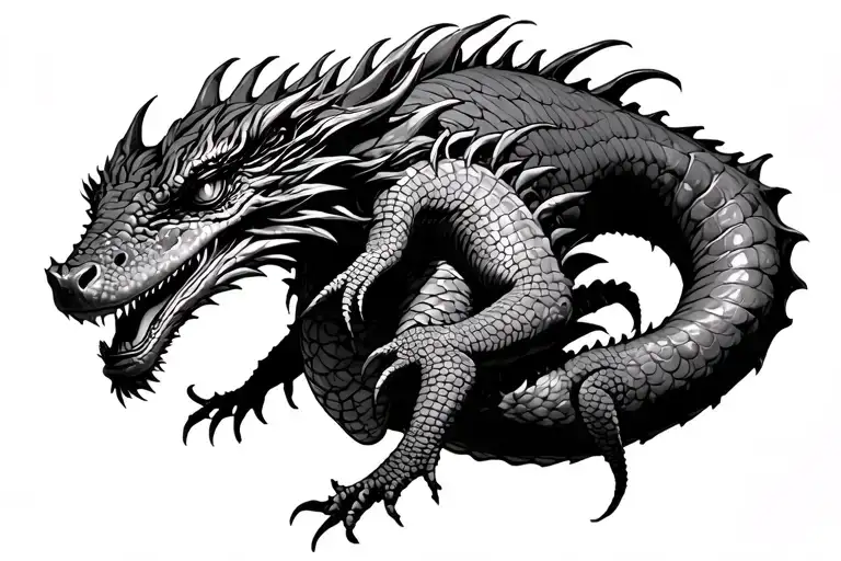 Dragon Wrapped Rode By Axolotl On The Head