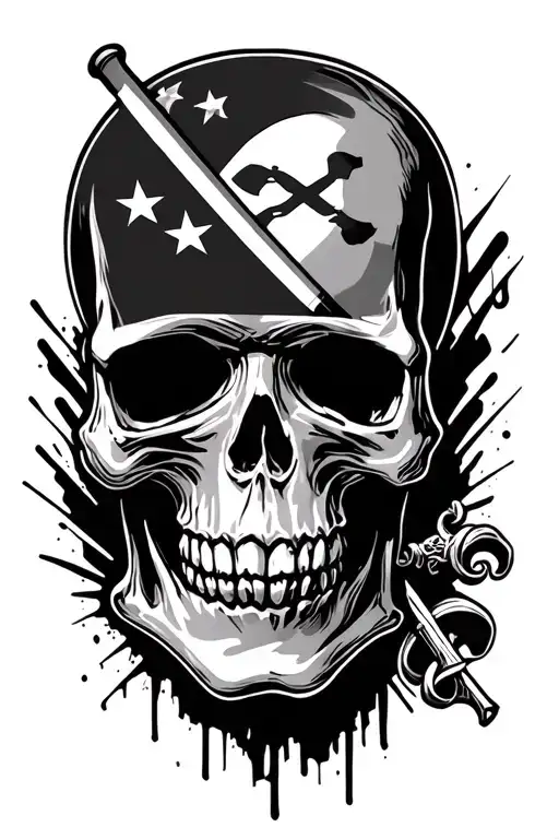 Skull And Rebel Flag