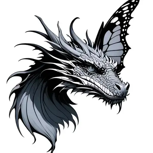 Dragon With Butterfly Wings