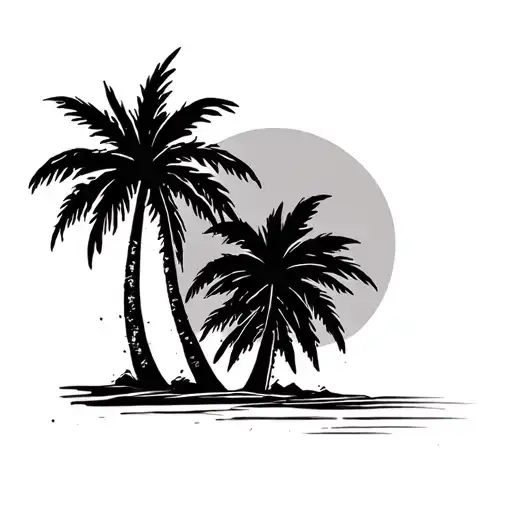 Palm Trees With A A Sun