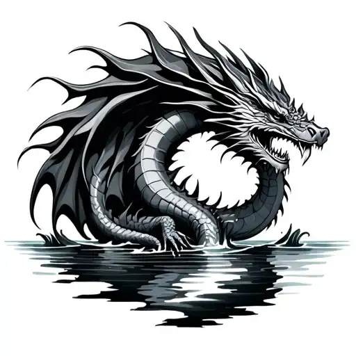 Dragon Coming Out Of Water