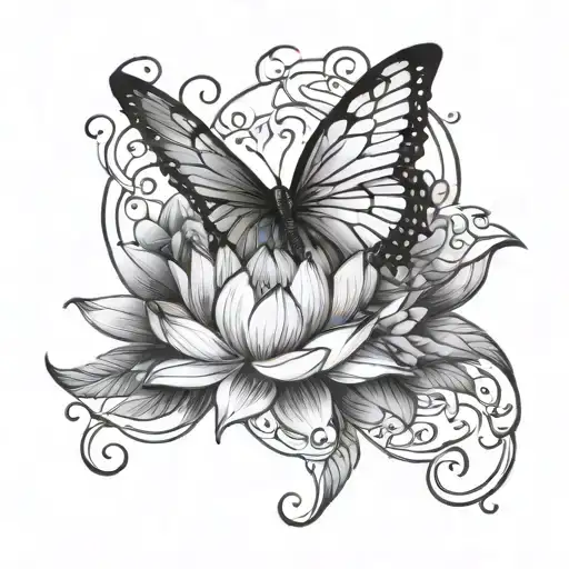 Forearm Band Lotus Flower Butterfly