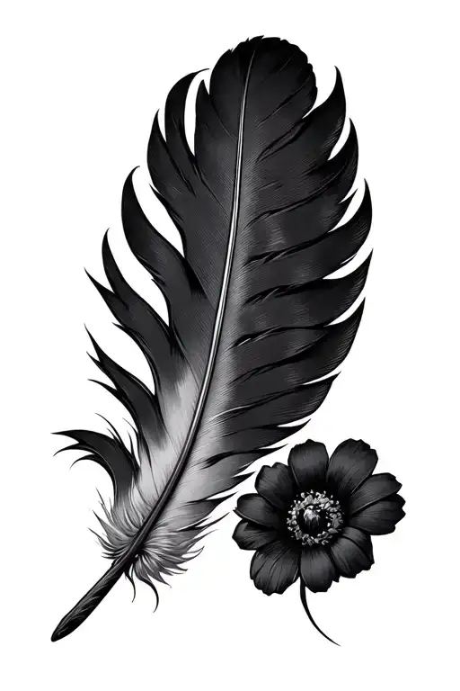 Feathers Barbed Wire Flowers