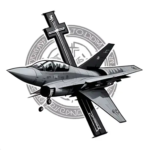 God And A Cross Then A Fighter Jet Plane Then A Signature