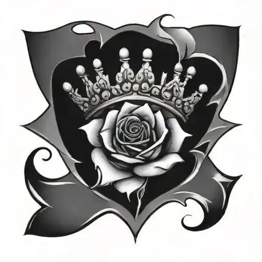Broken Crown With A Rose In The Middle