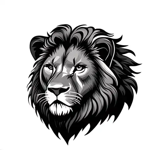 Realistic Lion Head Profile Holding