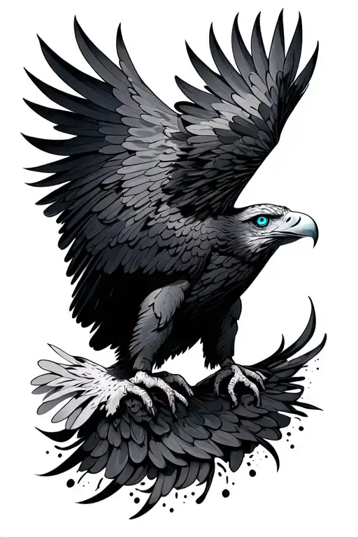 Eagle With Blue Eye Surrounded