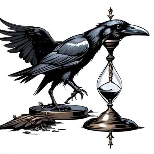 Raven On Hourglass