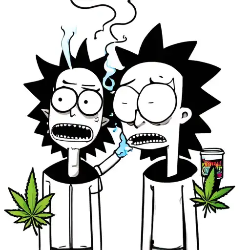 Rick And Morty Together Smoking Weed