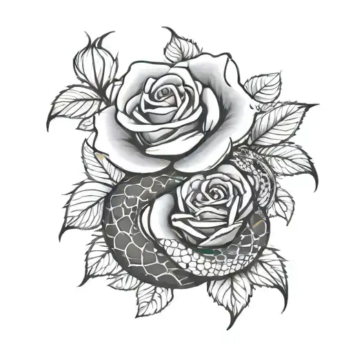 Rose And Snake With Grace Name