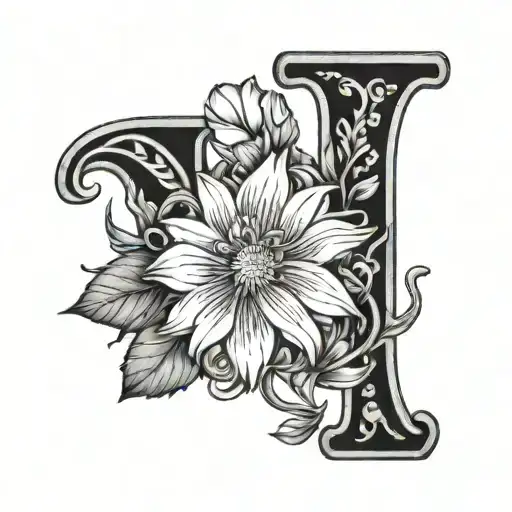 Ga Initials Tramp Stamp With Birthflower