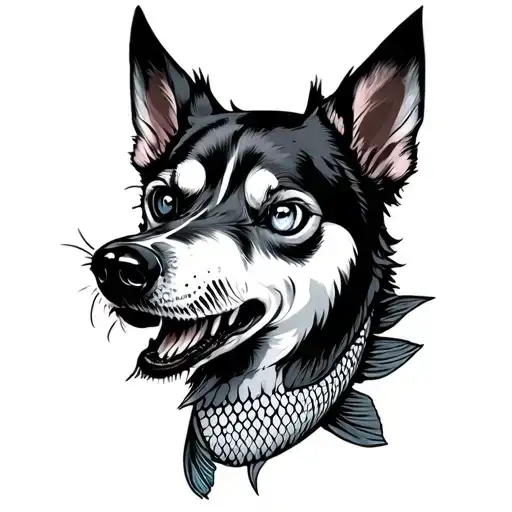 Creature With A Mixtue Of Dog And Fish With One Eye