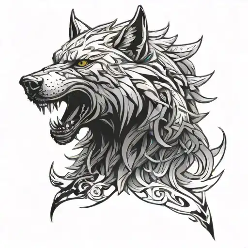 Witcher Wolf Black With Shadows