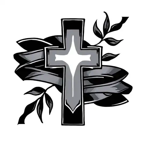 Cross And Ribbons