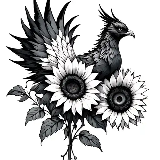 Phoenix And Sunflowers