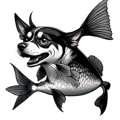 Creature With A Mixtue Of Dog And Fish With One Eye