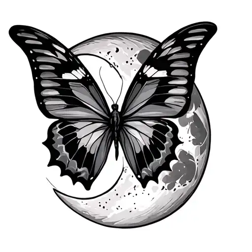 Moon And Butterfly Perched