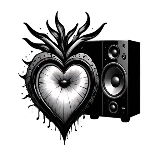 Subwoofer Connected To Heart Intertwined
