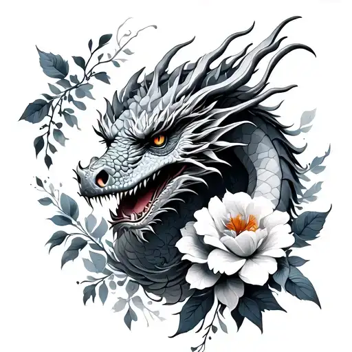 Dragon And Flowers