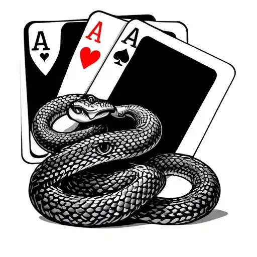 Hand Casino Cards Snake Wrapped