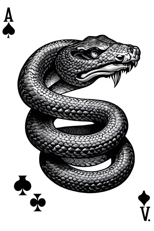 Hand Casino Cards Snake Wrapped