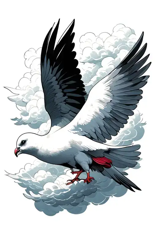 Dove And Clouds With Tristan