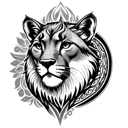 Mountain Lion With Pachamama Spiral