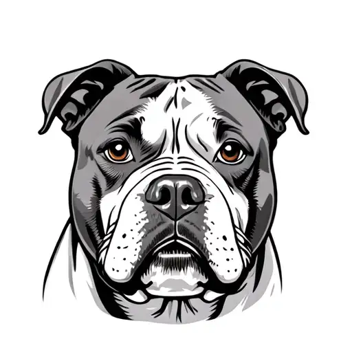 Pitbull Looking Straight With Background