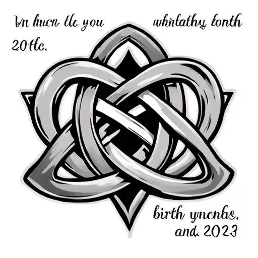 Trinity Knot With Birthdate Written Unferneath