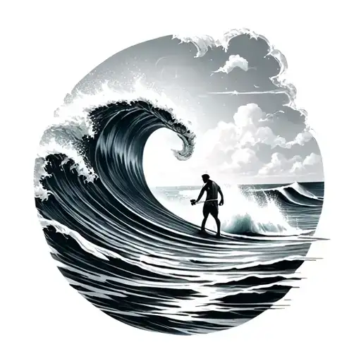 Surfboard And Wave