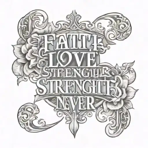 Faith Love Strength Never Give Up